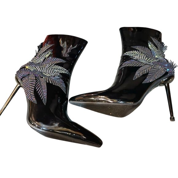 Azalea Wang Night Shift Stiletto Bootie Black‎ Size 10 - Picture 16 of 16